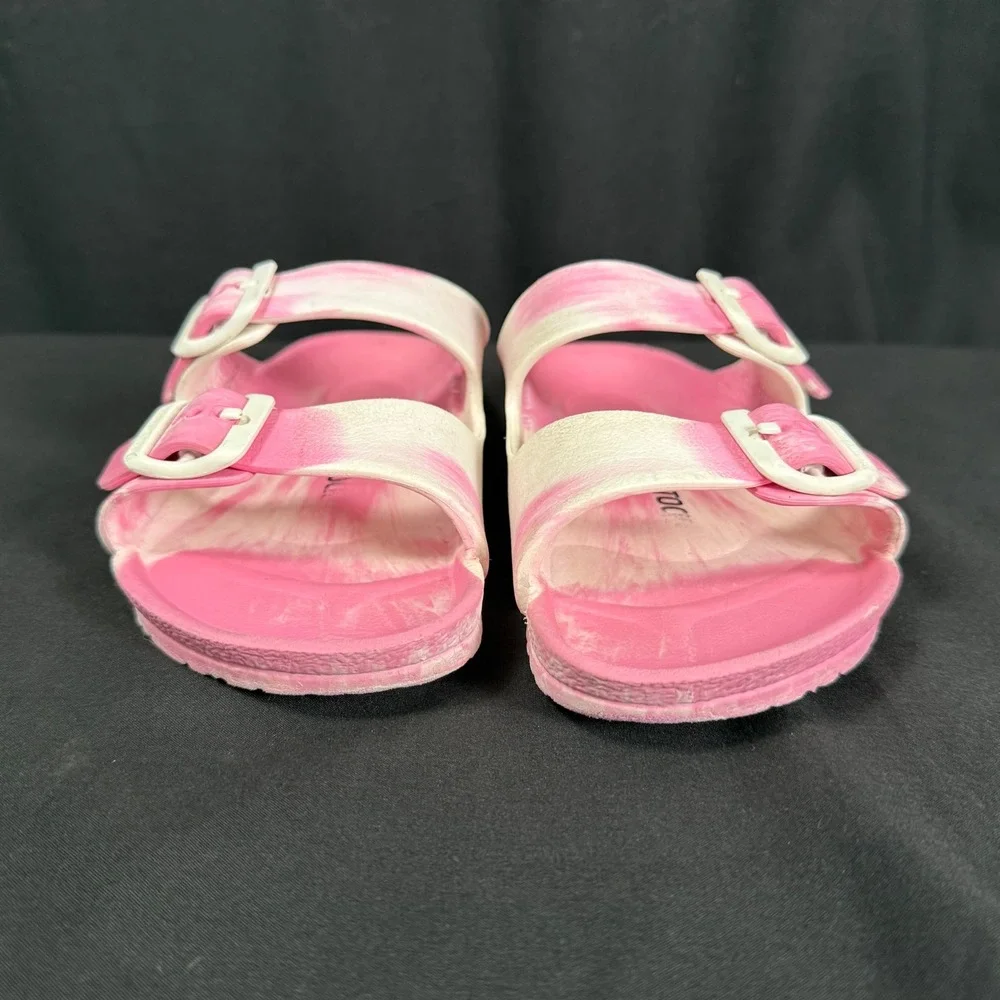 Birkenstock Arizona EVA Youth Sandals Candy Pink White Marble Slides Size 32